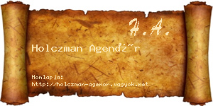 Holczman Agenór névjegykártya